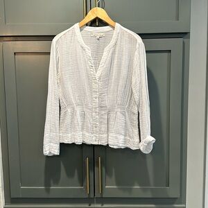 Xirena cotton peplum blouse size XS